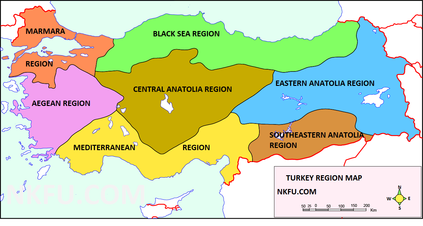 Türkiye'nin Bölgeleri İngilizce Tanıtımları, İngilizce Haritaları